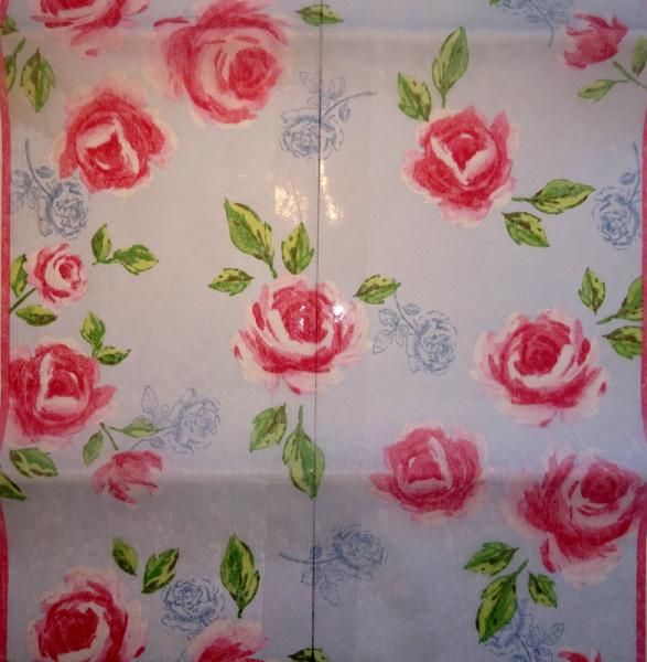 ROS-2117 Roses - 1-ply (light blue/Banana Fibre) - Ihr - Table Runner 33x100cm